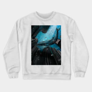 Blue whale in the ocean Crewneck Sweatshirt